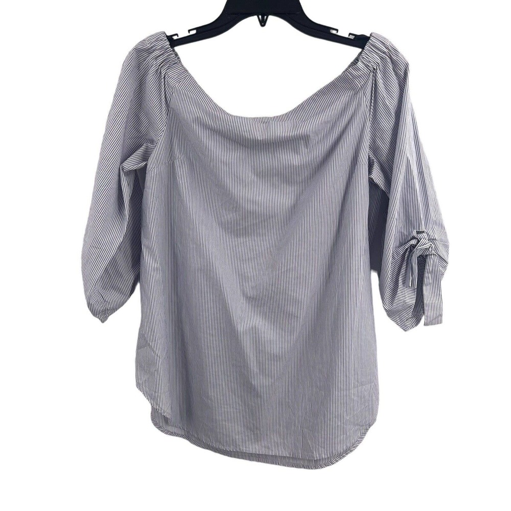 Aritzia Babaton‎ Striped Blouse Tie Cuff Cotton Medium